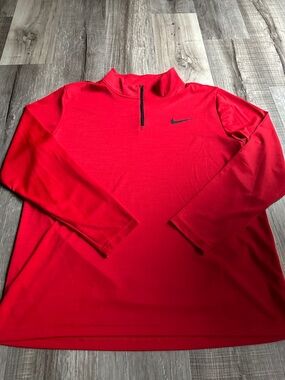 Men’s Nike Red Long-Sleeve Quarter-Zip Pullover